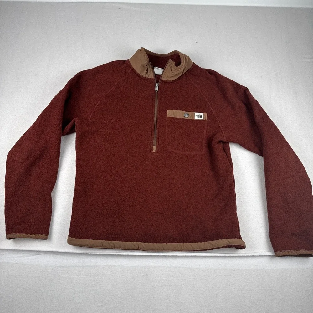 The North Face Gordon Lyons Mens Marbled Maroon 1/2 Zip Medium Pullover